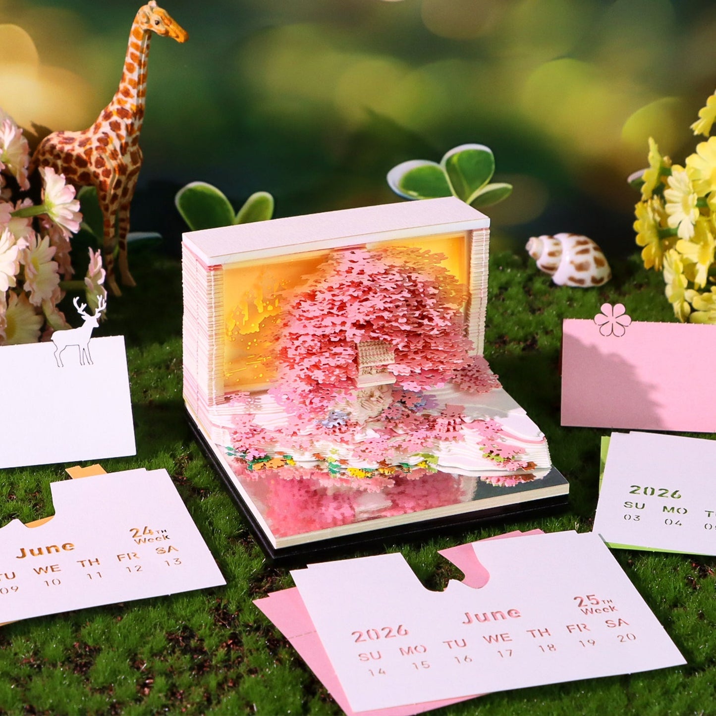 3D Calendar 2026 - Floral Tree Island