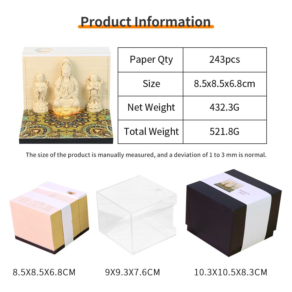 3D Calendar 2026 - Guanyin