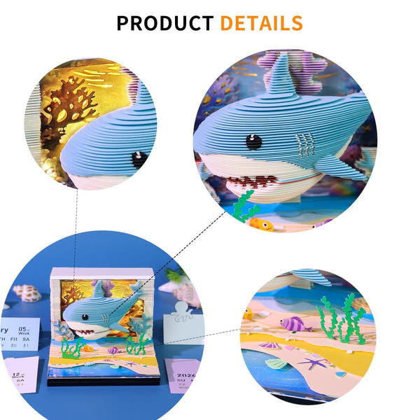 3D Calendar 2026 - Lovely Ocean Shark