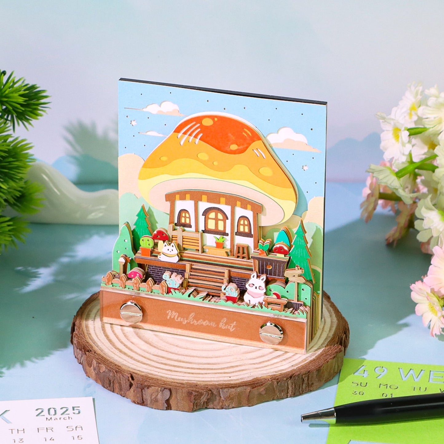 3D Calendar 2026 - Mushroom Hut