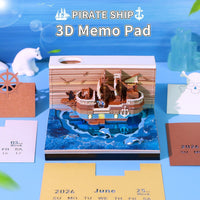 3D Calendar 2026 - Pirate Ship