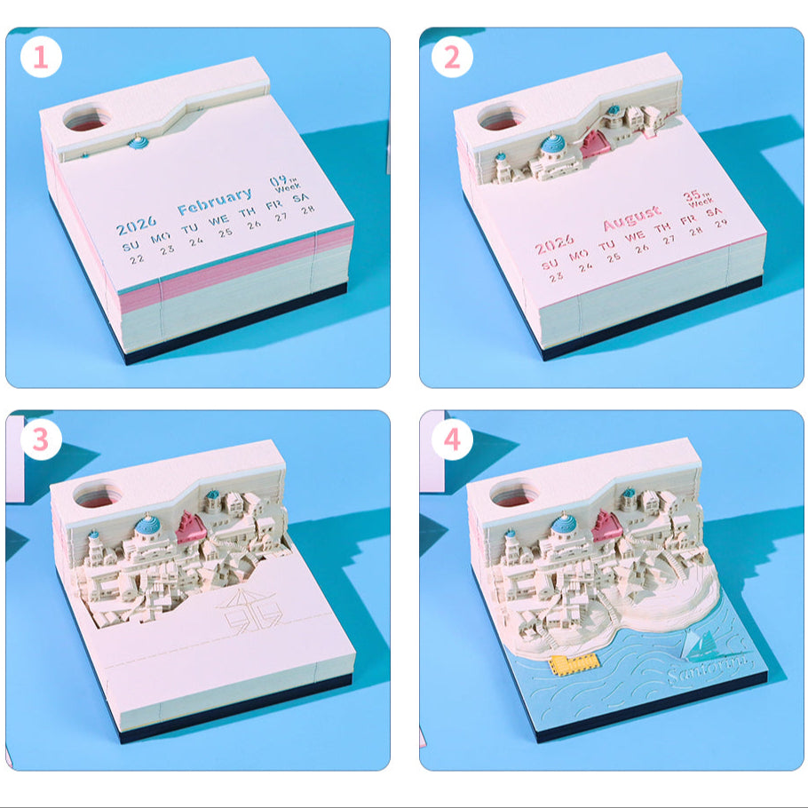 Santorini (With Light & Calendar 2026)